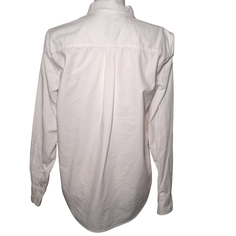GAP Perfect Shirt M Optic White Button Down Long Sleeve Stretch Womens - Picture 4 of 12